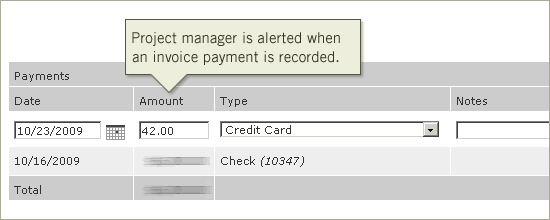 Intervals Project Management Software Updates: Invoice Payment Alerts