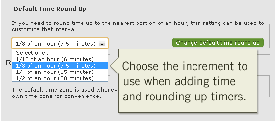 Incremental Options for Rounding up Timers when Adding Time Tracking Entries